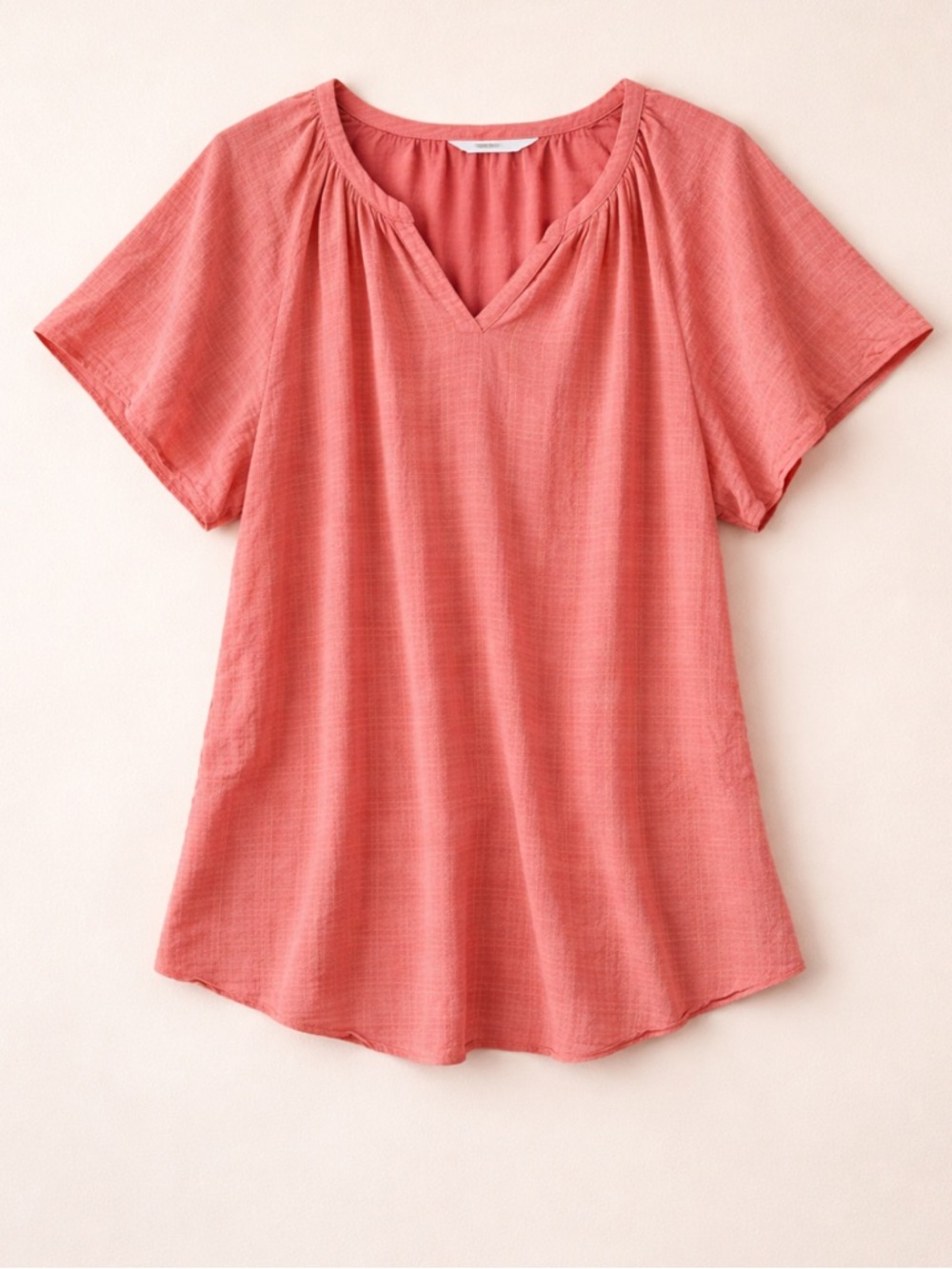 Sonoma Flutter Sleeve Shirt Woman 4X Coral Flowy Lightweight Short Sleeve Top